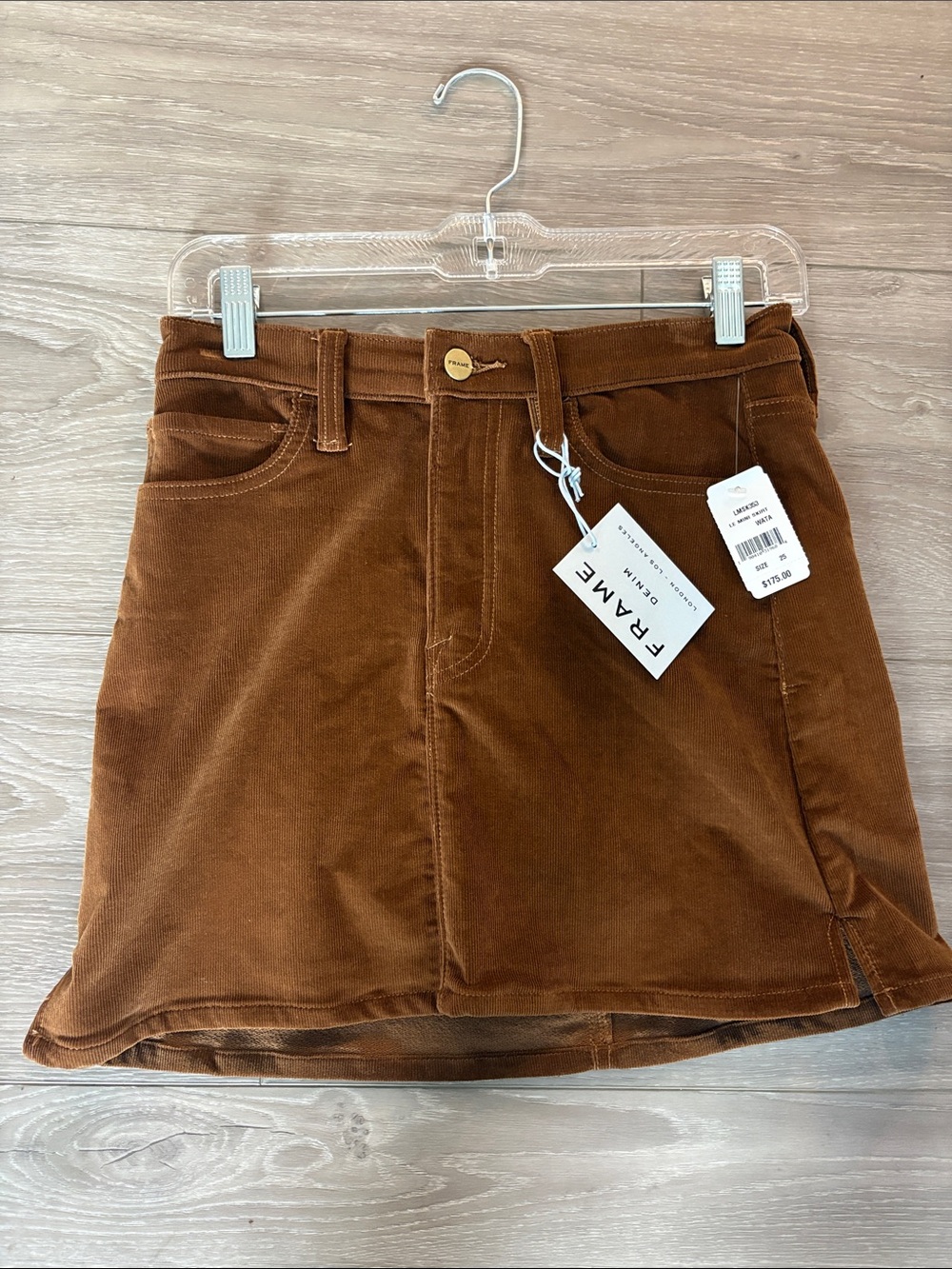 FRAME Le Mini Skirt 25 Warm Tan LMSK353 Fine Wale Corduroy
